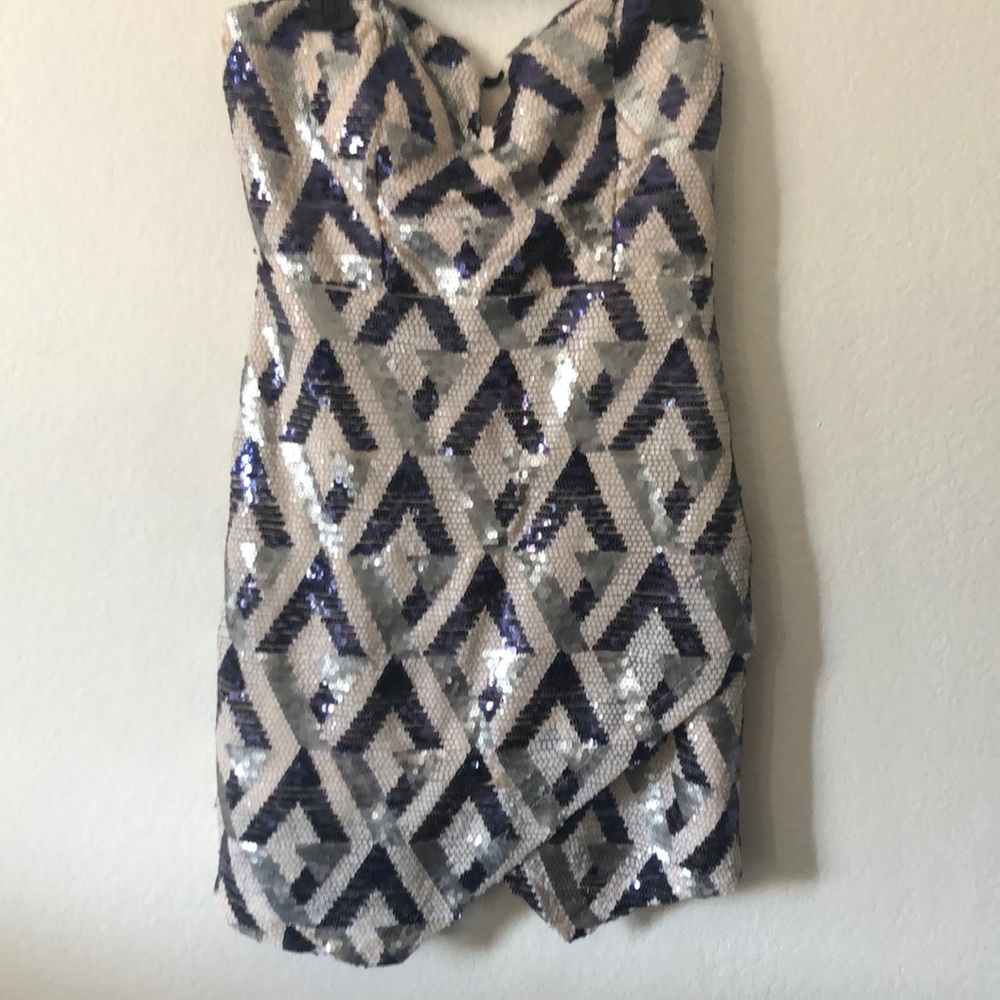 Sequined Strapless Dress